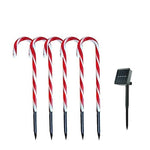 Solar Christmas Candy Cane Lights Set - Warm White