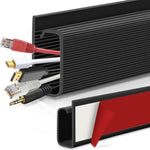 Cable Raceway Under Desk Cable Management – 40cm J‑Channel Cord Organizer