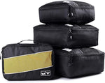 Packing Cubes Nylon Travel Organizer Bag Black - 4 Pack