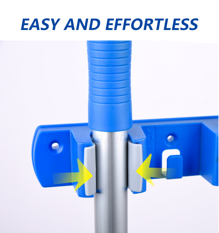 Kleaner Wall Mounted Mop Organizer And Broom Holder With Hook
