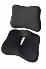 Ergonomic Memory Foam Seat Cushion Lumbar Support Pillow Combo