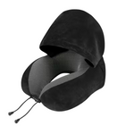 Velvet Memory Travel Neck Pillow with Hood