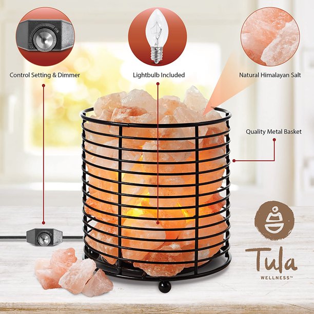 Steel Round Basket Salt Lamp