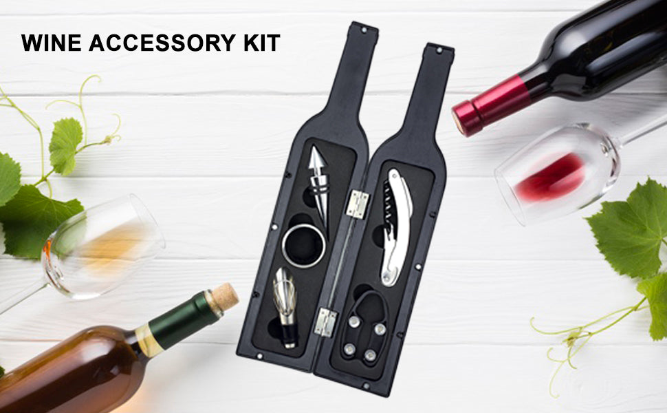 Wine Accessory Wine Bottle Shaped Accessory Kit - 5pc – styleSA