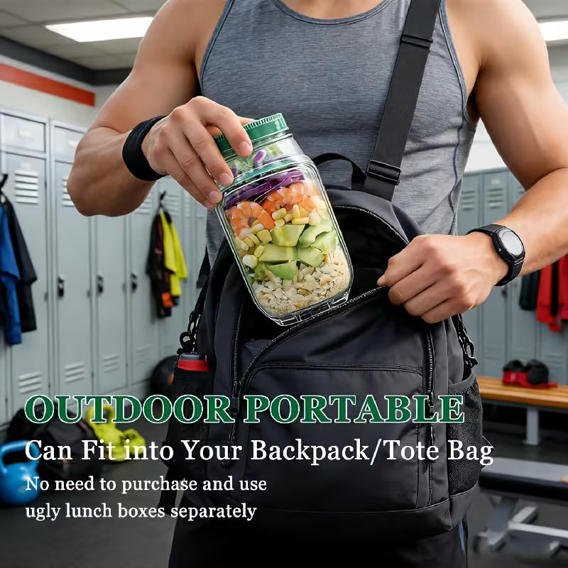 Tritan Salad Pod – Leakproof Food Storage Jar with Dressing Capsule