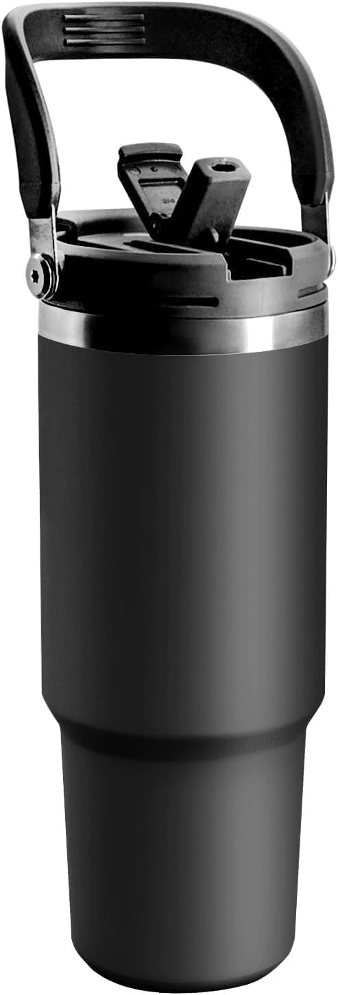 890mlDouble Wall 2 in 1 - Straw or Sip with Carry Handle Flask