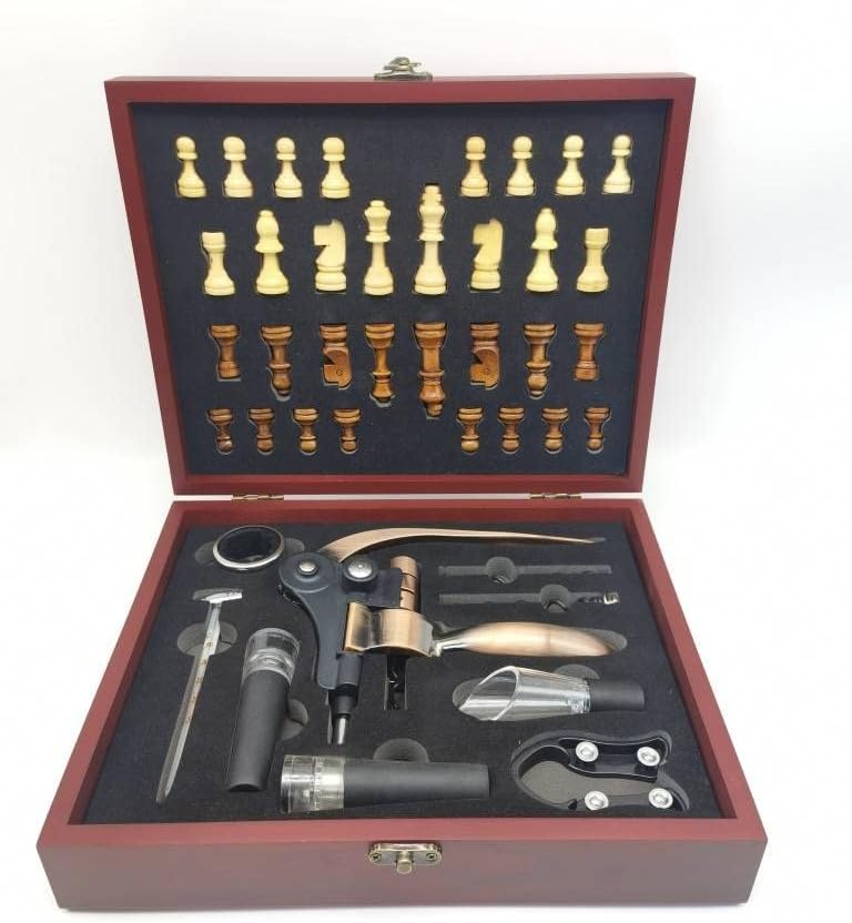 2 in 1 Wine Opener Set and Chess set