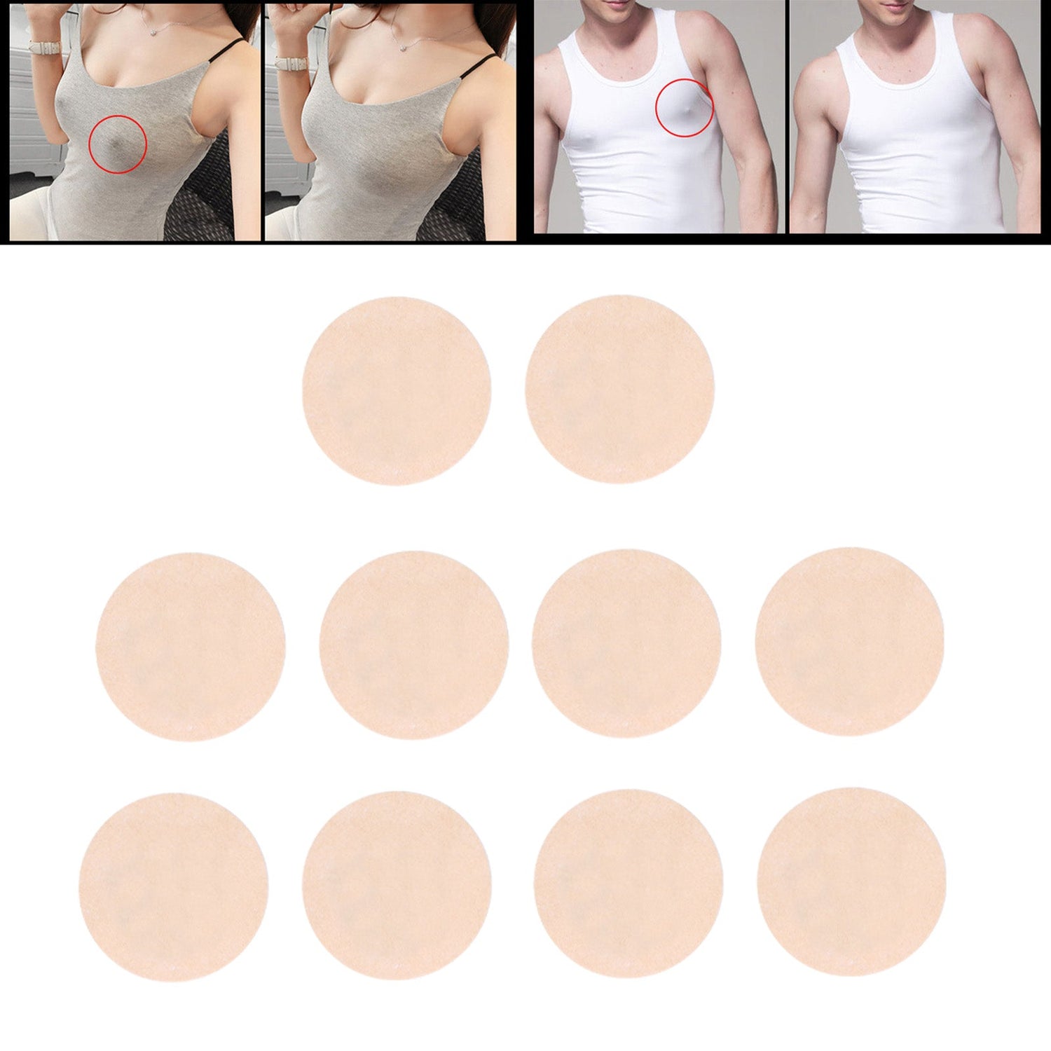10 Pair Round Self Adhesive Nipple Pasties