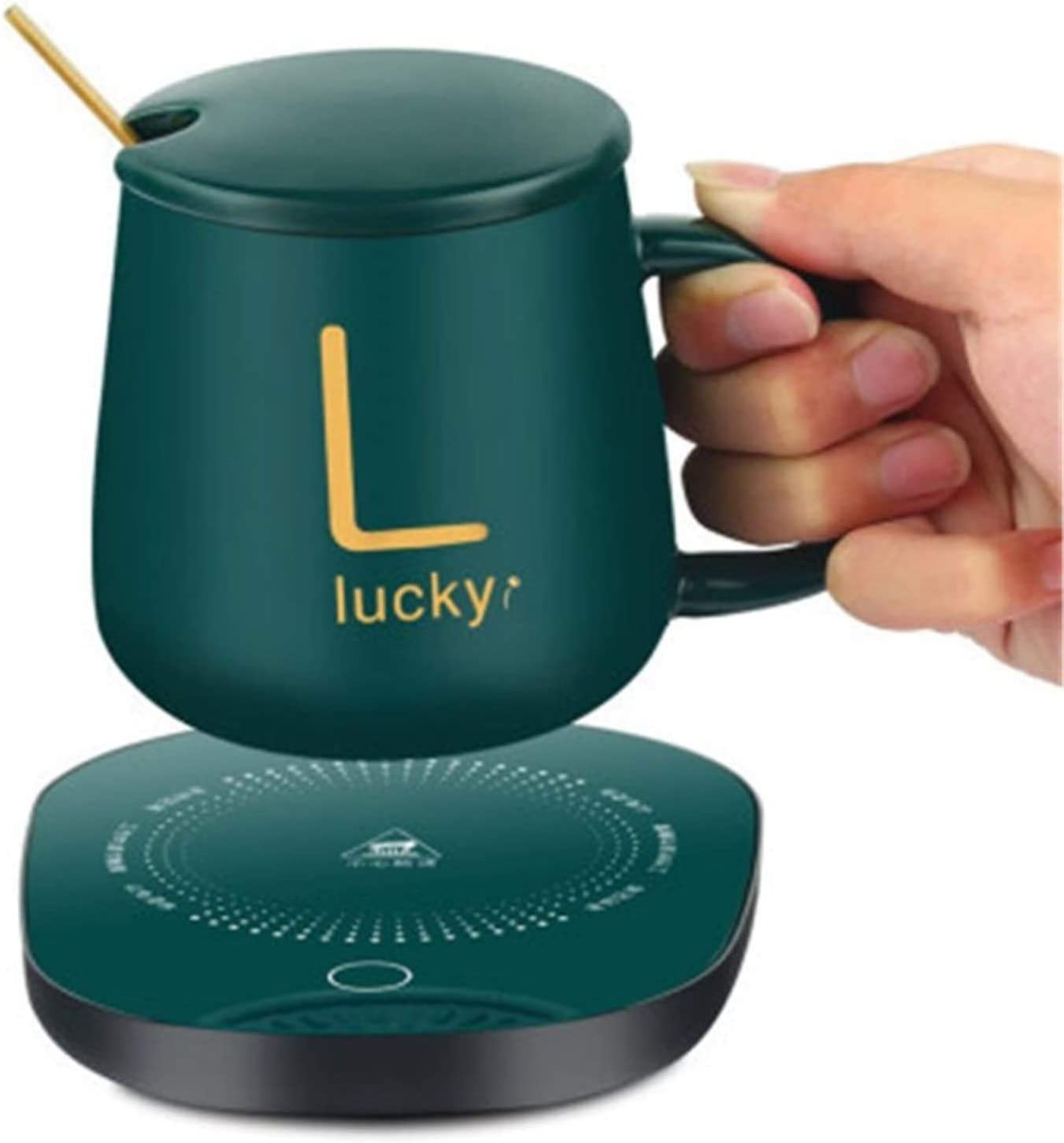 Portable Coffee Ceramic Mug with Thermostatic Electric Coaster