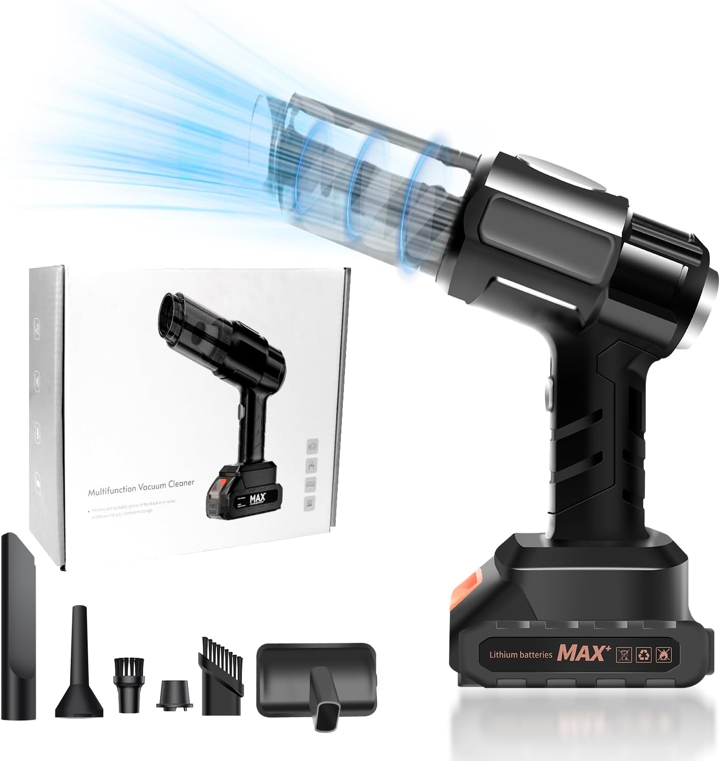 Handheld Cordless Vacuum Cleaner – Compact, Powerful Suction, 6000 mAh Battery, USB Rechargeable