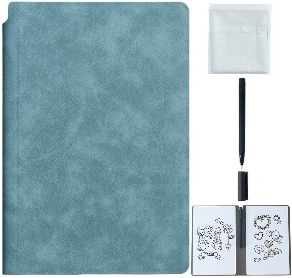 Reusable PU Leather Whiteboard Notebook