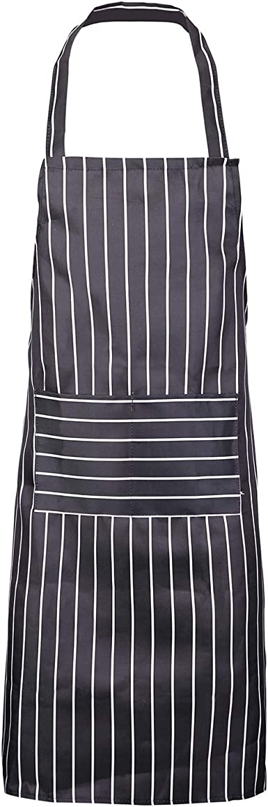 Stripe Kitchen Apron with Pocket