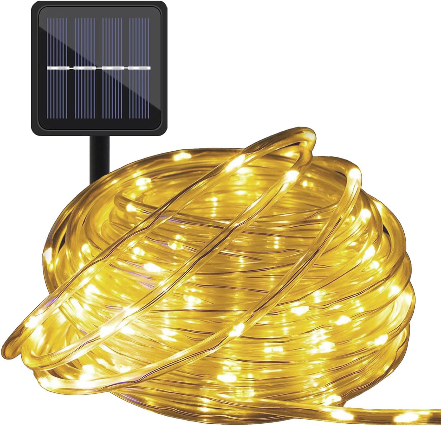 Solar Outdoor PVC Tube String Light -  200 LEDs, Copper Wire, IP65 Waterproof