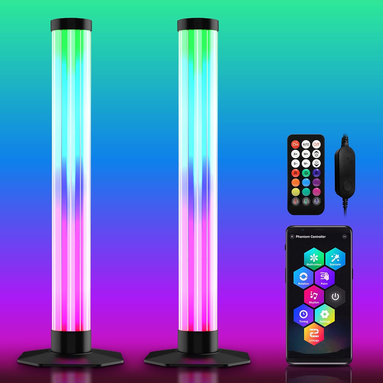 LED Light Bars – 360° Smart RGB Background Lighting