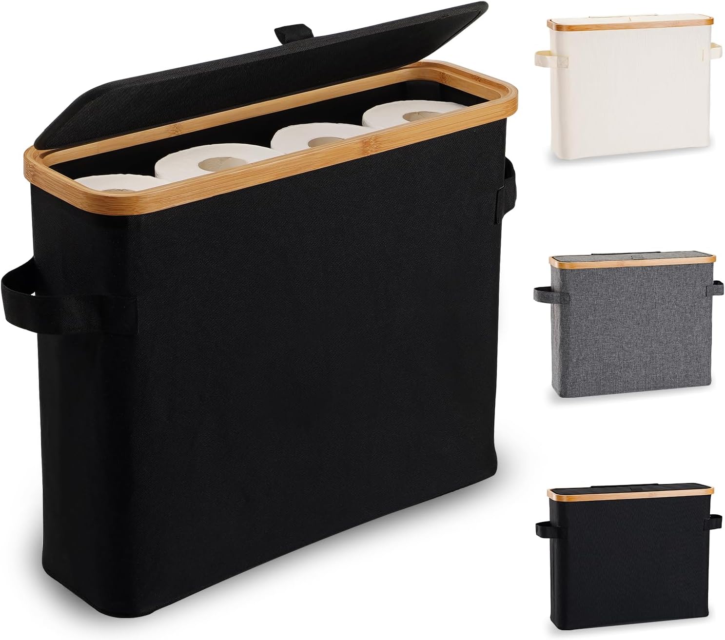 HideAway Bamboo Toilet Paper Storage Bin
