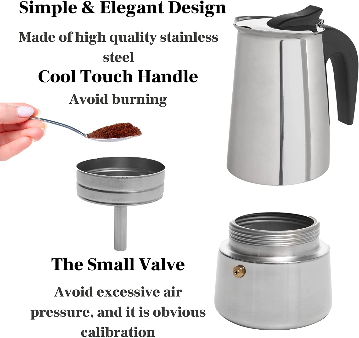 4 Cup Stainless Steel Expresso Maker