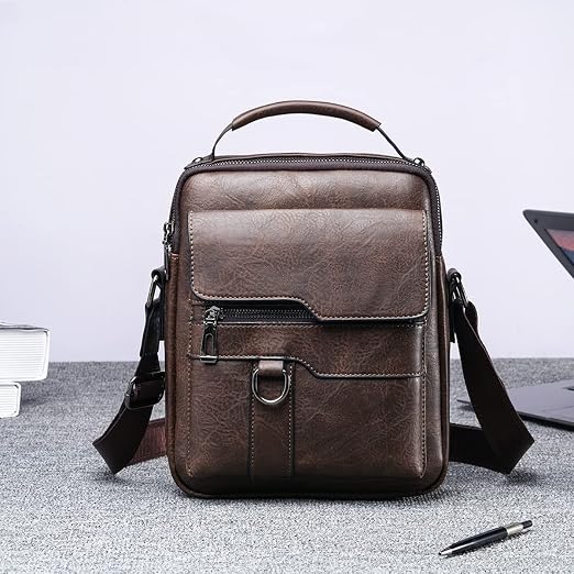 Casual Carrier Men’s Crossbody Faux Leather Shoulder Bag
