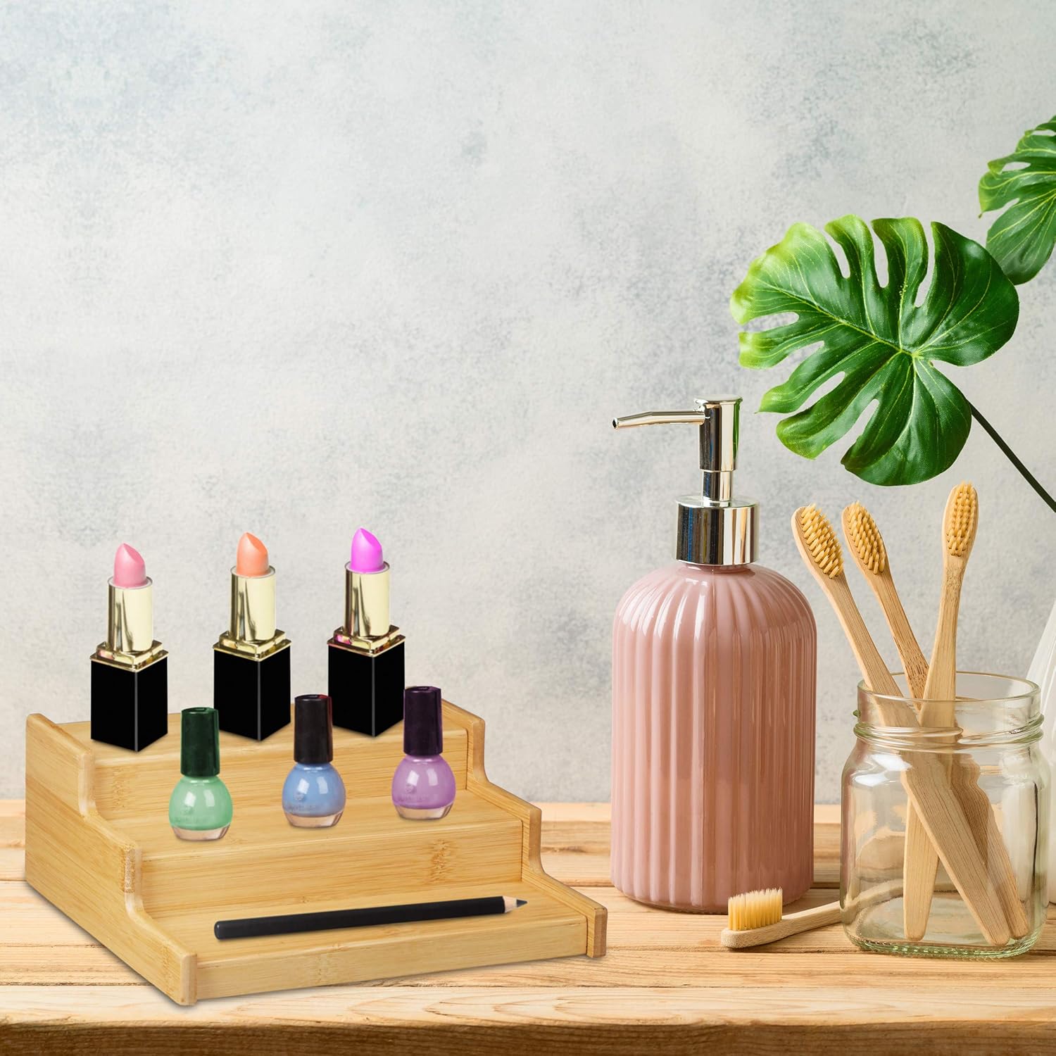 Natural Bamboo Spice Rack – 3-Tier Extendable Kitchen Organizer