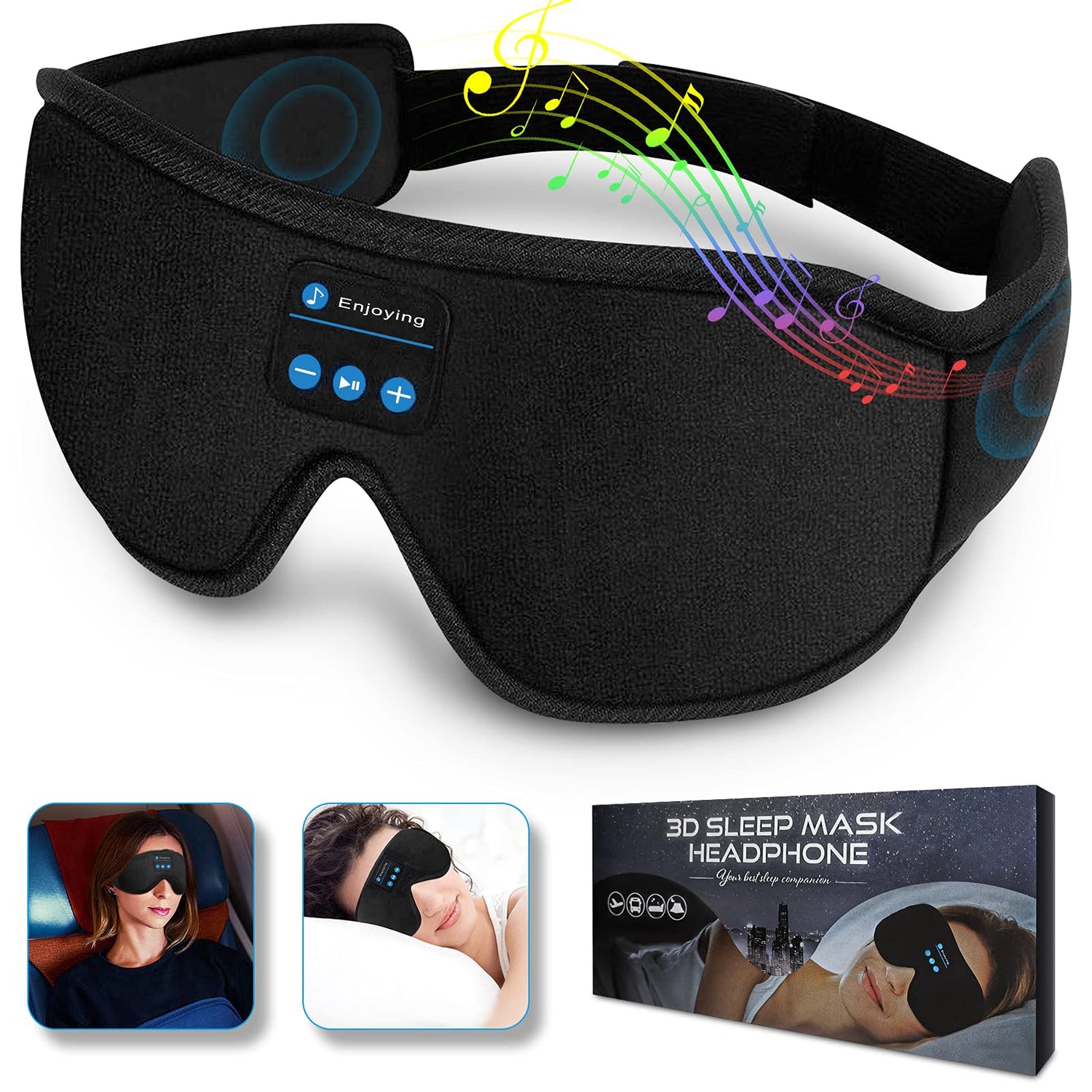 3D Sleep Eye Mask With Bluetooth