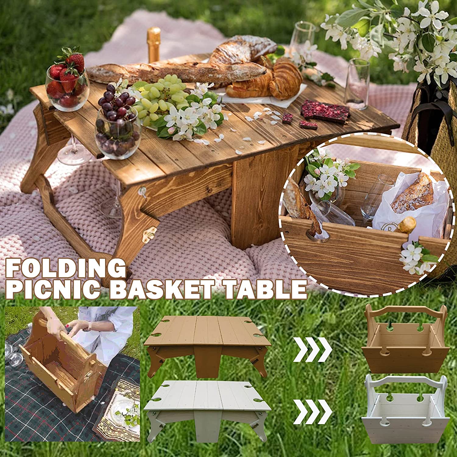 Folding Picnic Basket & Table