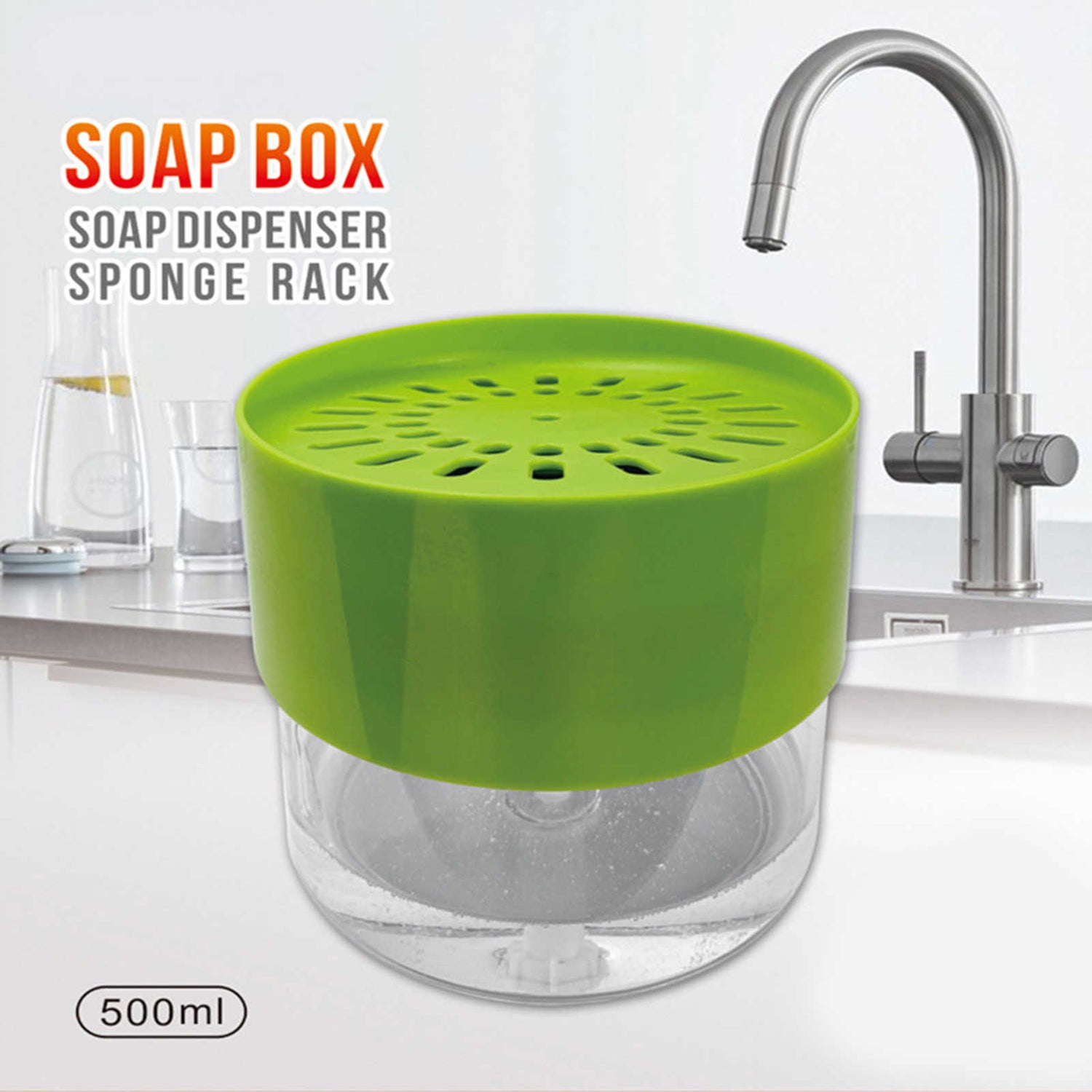 Round Liquid Press Sponge Soap Dispenser
