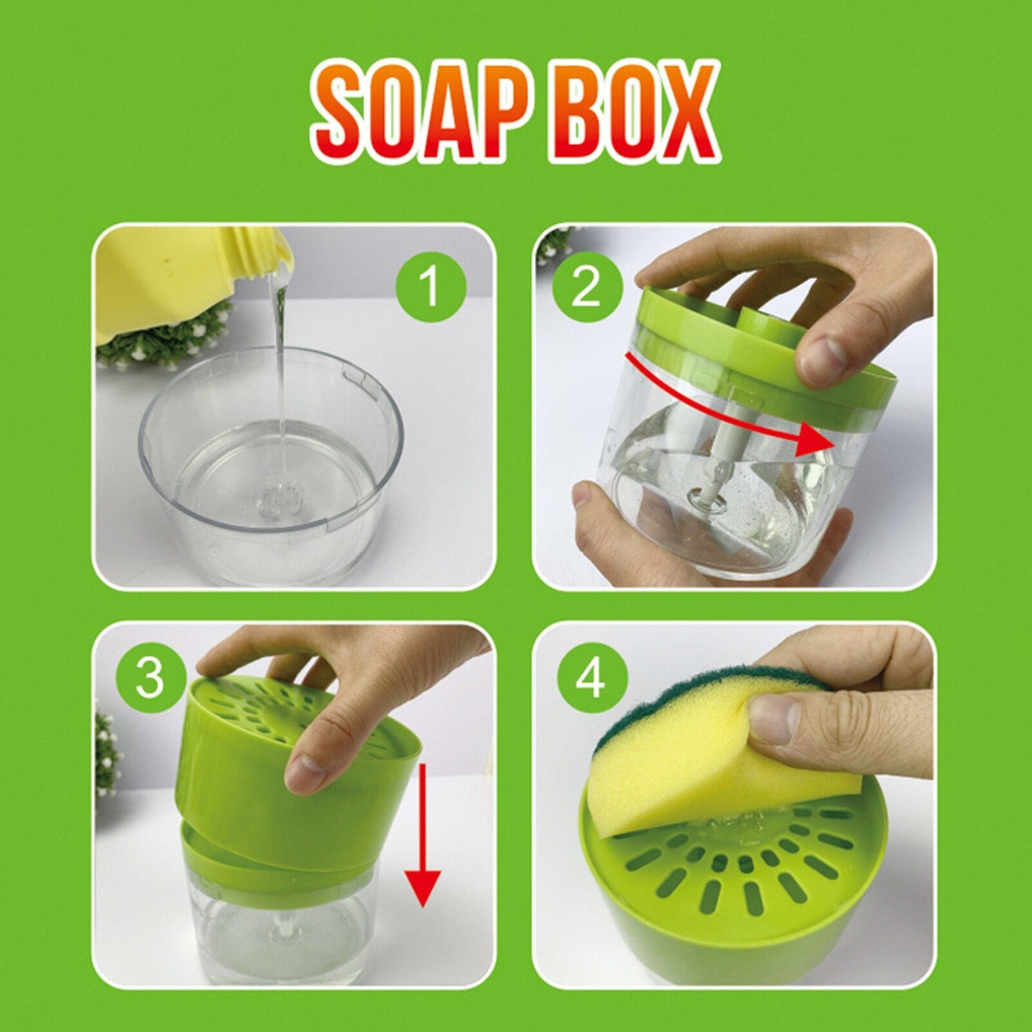 Round Liquid Press Sponge Soap Dispenser