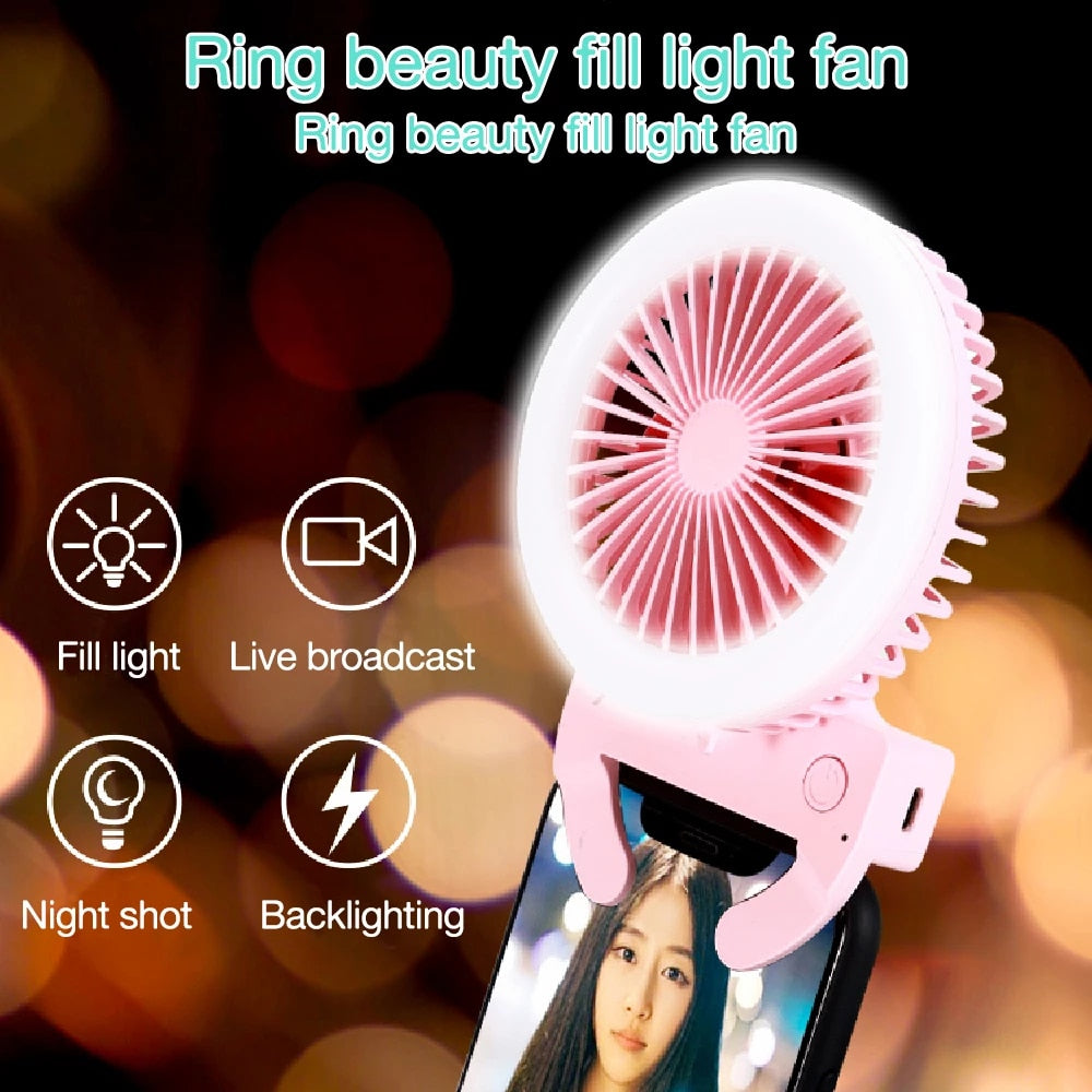 Selfie Phone Camera Ring Light Fan