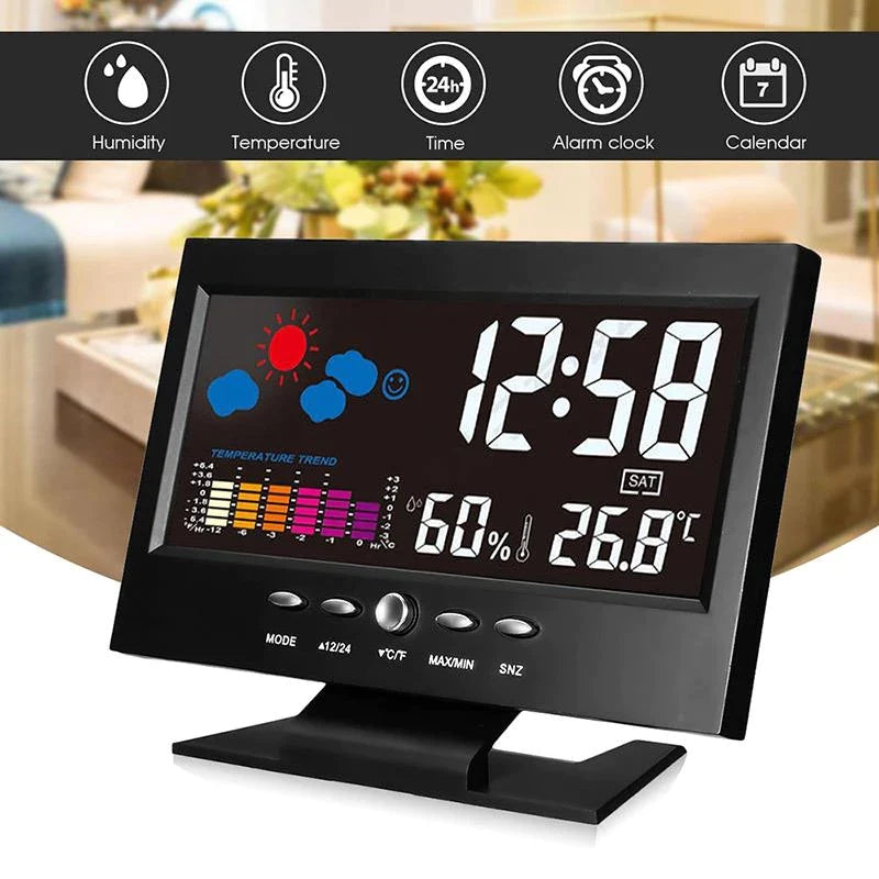 Colour Screen Weather Forecast Temperature Humidity Calendar Alarm Clock