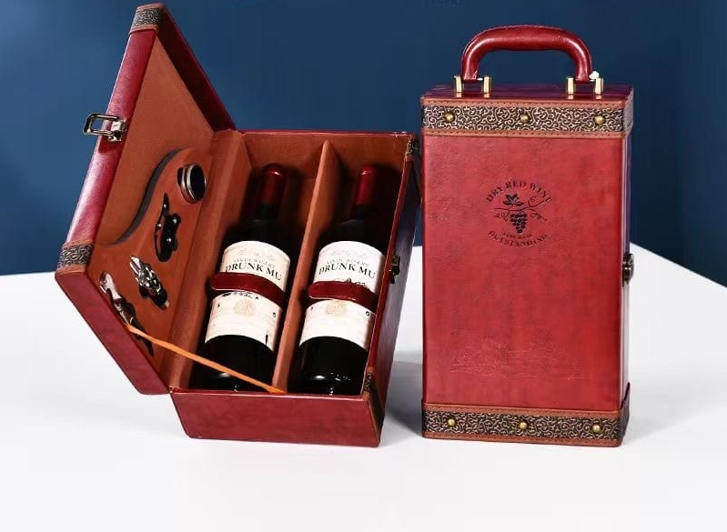 2 Bottle Luxury Wine Box Gift Set - Cherry