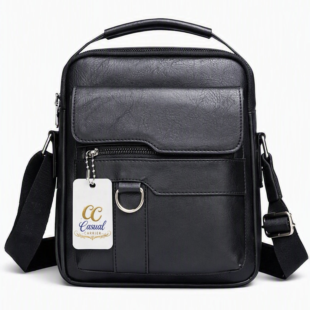Casual Carrier Men’s Crossbody Faux Leather Shoulder Bag
