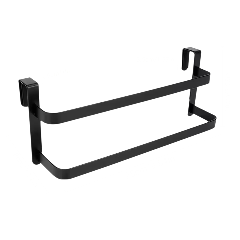 Over-the-Door Kitchen Cabinet Towel Rack – Double Rail, Space-Saving Organizer