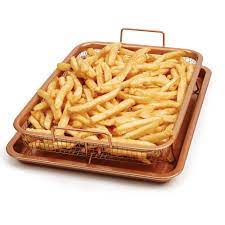 Air Fry in your Oven - 2 Piece Nonstick Copper Tray and Basket-Rectangle