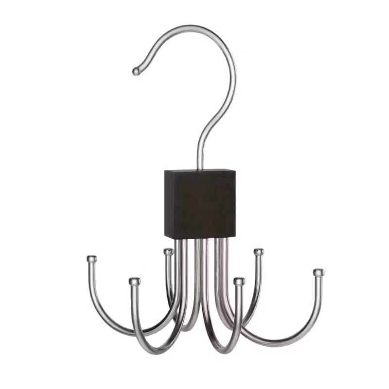 Rotating 6‑Claw Stainless Steel Storage Hooks