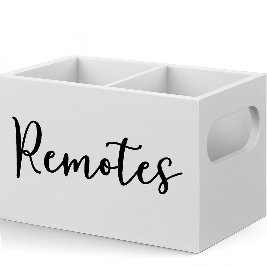 Rustic Wooden Remote Control Holder