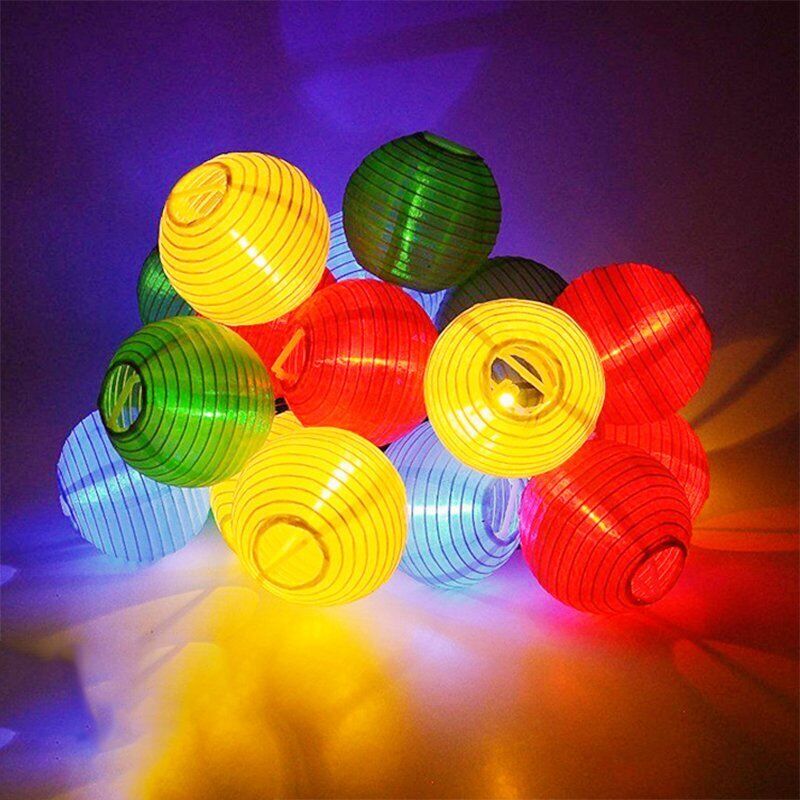 Solar Chinese Lantern String Lights - 5m