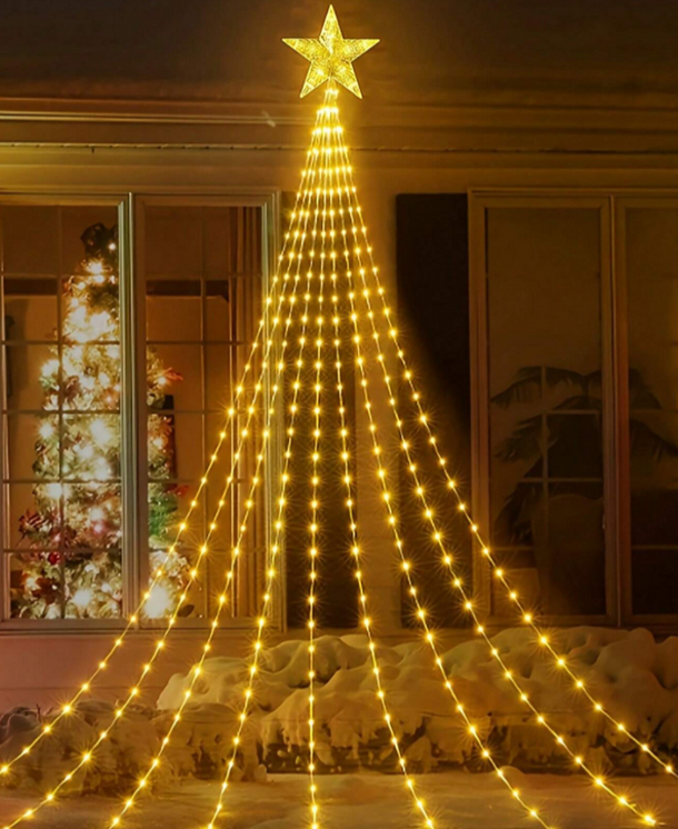 LumiTree USB LED Christmas Tree with Star – 10 Light Strings + Remote